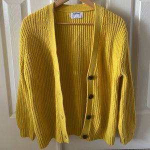 Yellow cardigan